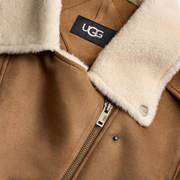 🇨🇦 UGG Women's Finnian Luxe Fluff Moto Jacket - Picture 4 of 14
